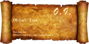 Oblat Ida névjegykártya